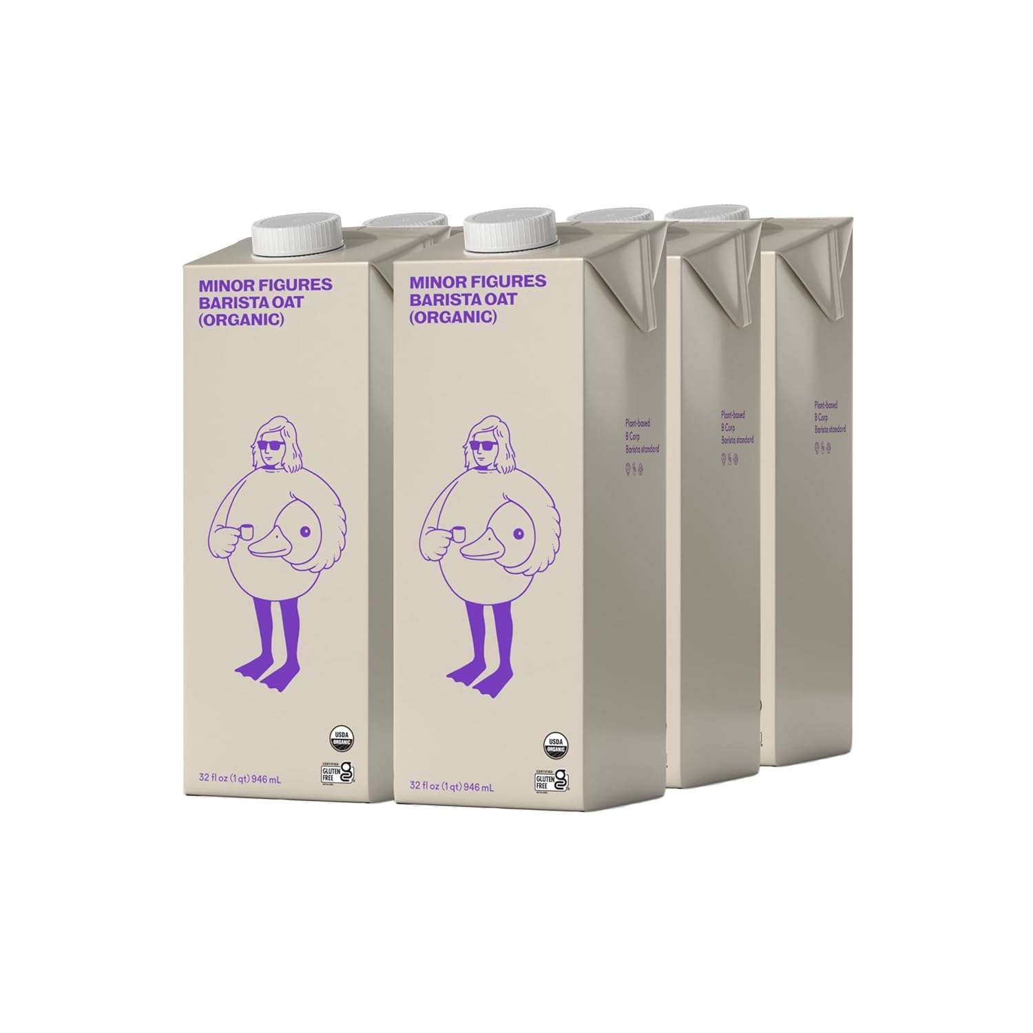 Minor Figures - Oat Milk - Organic - Barista Standard - 32 Oz - 6 Pack - Non Gmo - Plant Based - Vegan - Dairy Free - Shelf Stable - Unsweetened