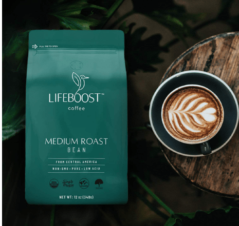 Lifeboost 3 Pack Medium Roast Whole Bean Coffee - Non-GMO Low Acid Single Origin USDA Organic Coffee - Third Party Tested For Mycotoxins & Pesticides - 12 Ounces