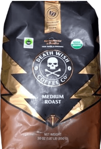 Death Wish Coffee Premium Organic Whole Bean Coffee, Medium Roast, 30 Ounces