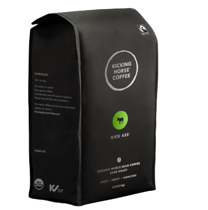 Kicking Horse Coffee, Kick Ass, Dark Roast, Whole Bean, Certified Organic, Fairtrade, Kosher Coffee, 2.2 Lb, 35.2 Ounce