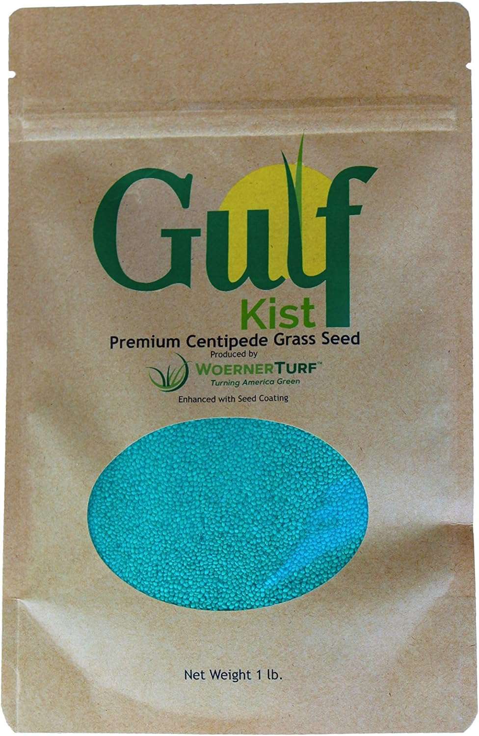 Centipede Grass Seed for a Dense Green Lawn, NO Mulch, 1 lb Coated Seeds, Sun and Moderate Shade Tolerant Lawn Seeding and Turf Patch Repair, Southern Southeast US, Low Fertilizer Low Maintenance