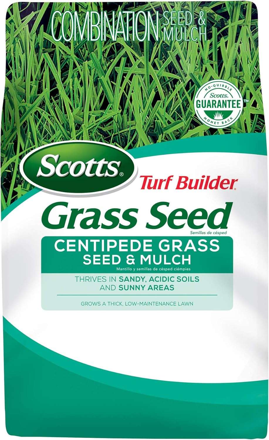 Scotts Turf Builder Centipede Grass Seed & Mulch, Grows a Thick, Low-Maintenance Lawn, 5 lbs.