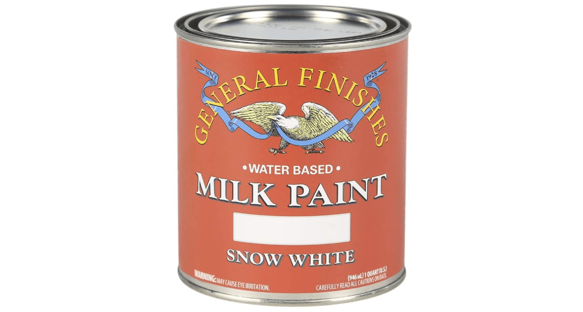 General Finishes Water Based Milk Paint, 1 Quart, Snow White
