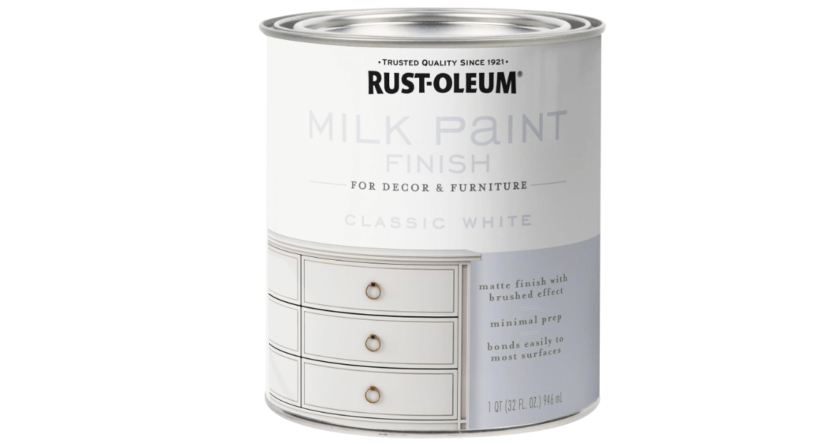 Rust-Oleum 331049 Milk Paint Finish, Quart, Classic White , 32 Fl Oz (Pack of 1)
