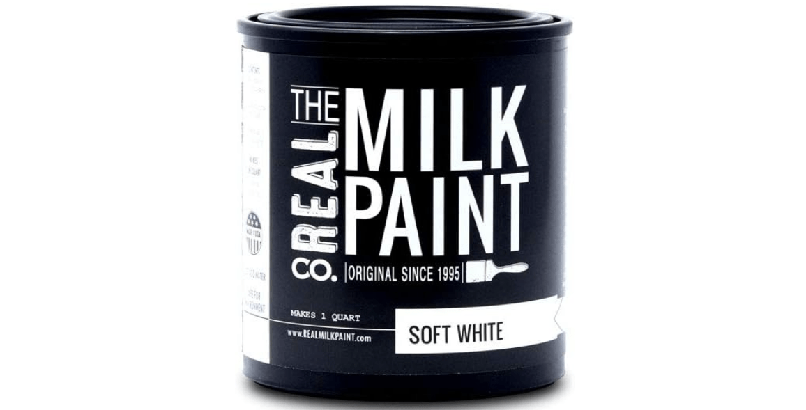 Real Milk Paint, Wood Paint for Furniture, Matte Paint for Cabinets, Walls, Brick, and Stone, Water Based Organic, No VOC, Soft White, 1 Quart
