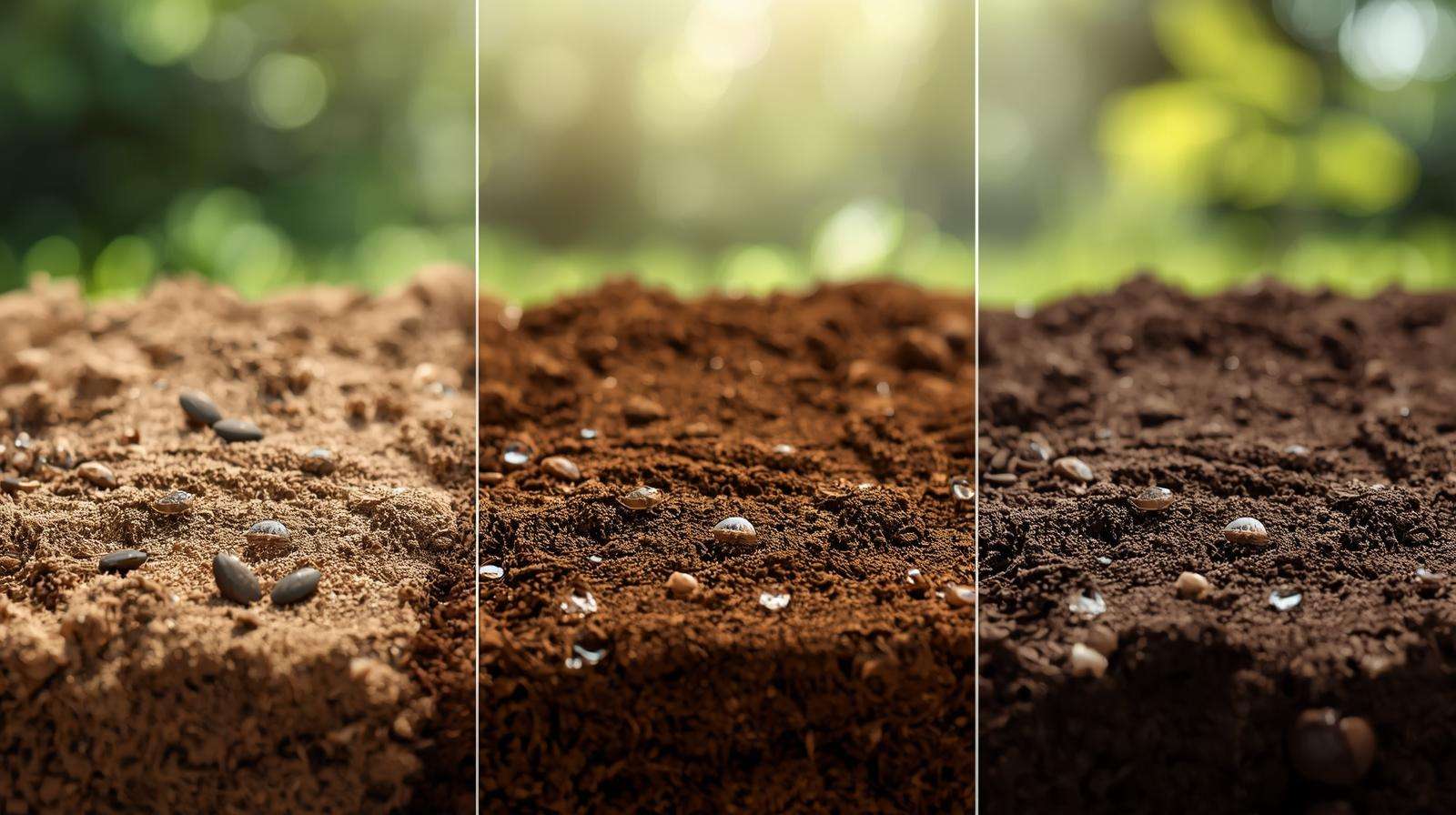 Sandy, clay, and loamy soils with grass seeds for how often to water grass seed tips.