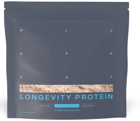 Blueprint Bryan Johnson Chocolate Protein Powder – Vegan Plant-Based Supplement with Cocoa Powder – Clean Ingredients 