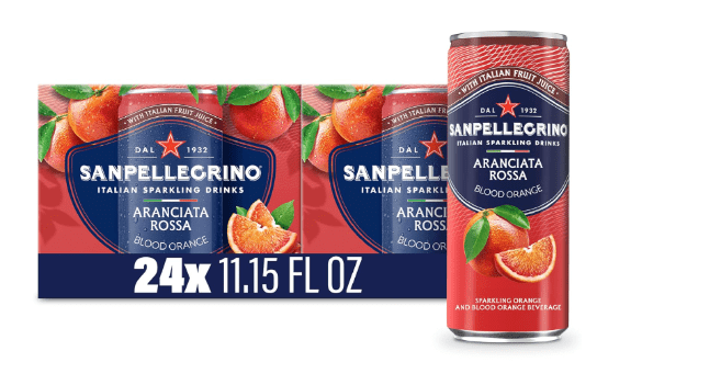 Sanpellegrino Italian Sparkling Drink Aranciata Rossa, Sparkling Orange and Blood Orange Beverage, 11.15 Fl Oz
