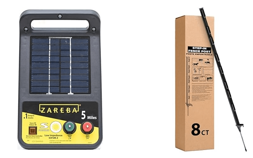 Zareba ESP5M-Z Solar Powered Electric Fence Charger - 5 Mile Lightning Electric Fence Energizer,Black 