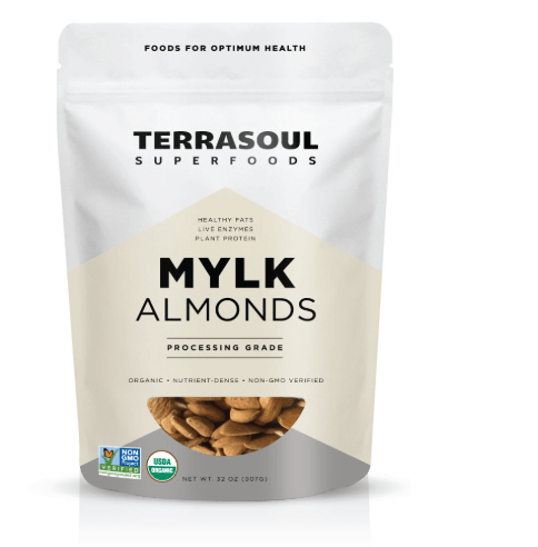 Terrasoul Superfoods Raw Unpasteurized Organic Almonds (Mylk Grade), 2 Pounds