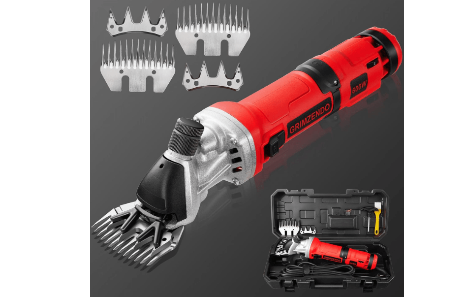 Sheep Shears 600W, Electric Sheep Clippers Professional, 6 Speed Heavy Duty Livestock Haircut for Grooming Sheep Horses Large Dog Thick Coats Animals, Small Dog Forbidden, Red
