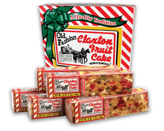 Claxton Fruit Cake – 5-1 lb Regular Recipe Loaves | Individually Wrapped | Packaged in Signature Red-and-White Gift Carton 
