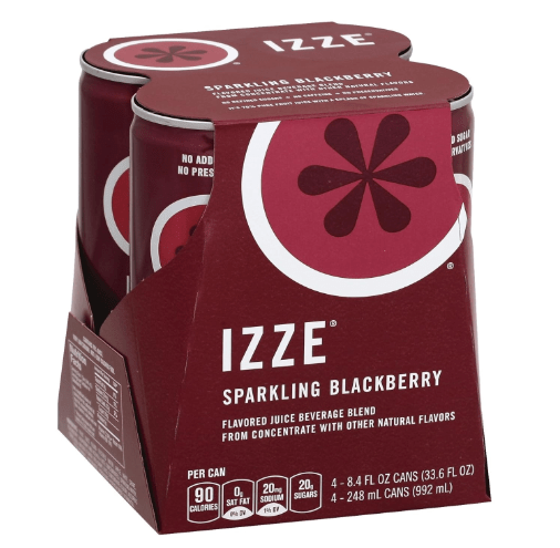 Izze Sparkling Juice, Blackberry, 8.4 oz, 4 ct