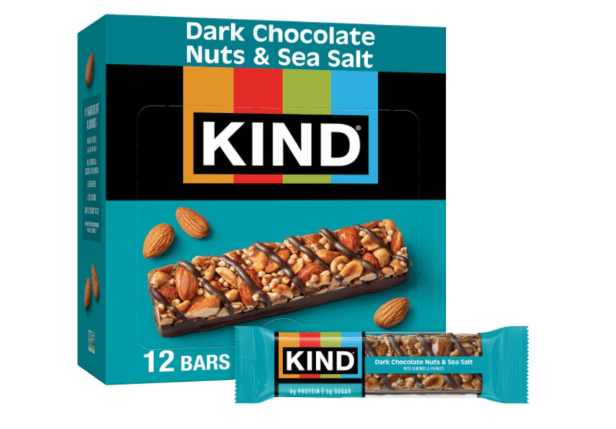 KIND Nut Bars, Dark Chocolate Nuts and Sea Salt, Healthy Snacks, Gluten Free, Low Sugar, 6g Protein, 12 Count