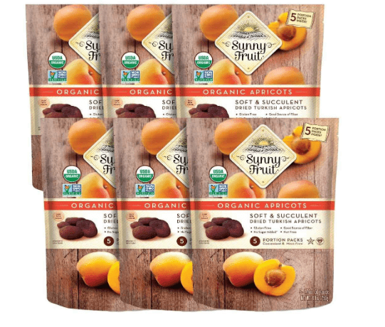 Sunny Fruit Soft Organic Turkish Dried Apricots - 6 Bags