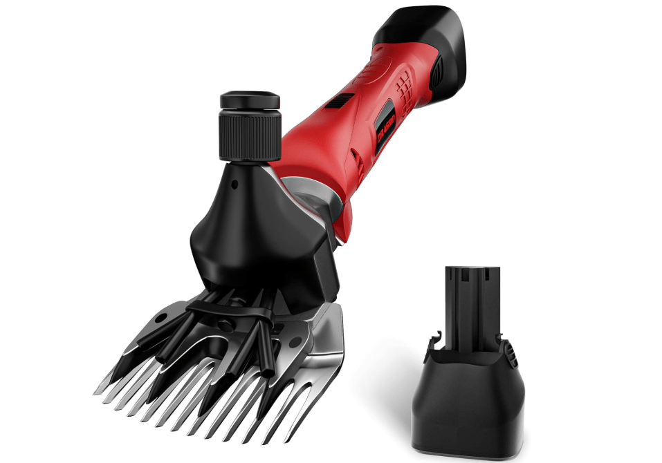 500W Cordless Sheep Shears, Professional Electric Sheep Shearing Clippers with 2 PCS Rechargeable 2 Ah Lithium Battery, Heavy Duty Animal Clippers for Alpacas Goats Cattle Farm Livestock Pet
