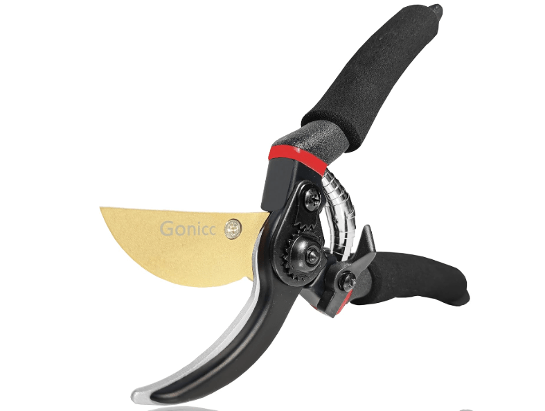 gonicc 8" Professional Premium Titanium Bypass Pruning Shears (GPPS-1003), Hand Pruners, Garden Clippers.
