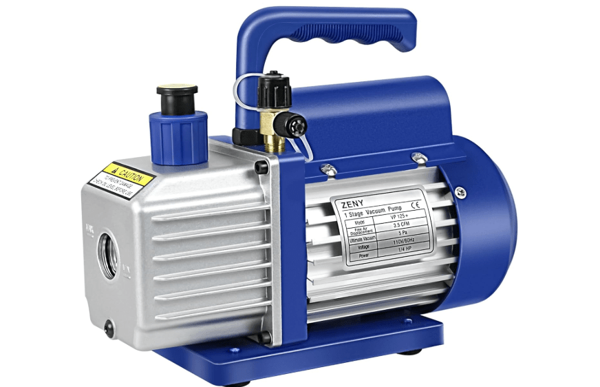 ZENY 3.5CFM Single-Stage 5 Pa Rotary Vane Economy Vacuum Pump 3 CFM 1/4HP Air Conditioner Refrigerant HVAC Air Tool R410a 1/4" Flare Inlet Port, Blue 