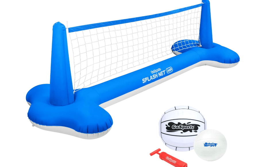 GoSports Splash Net Air, Inflatable Pool Volleyball Game - Includes Floating Net, Water Volleyballs and Ball Pump