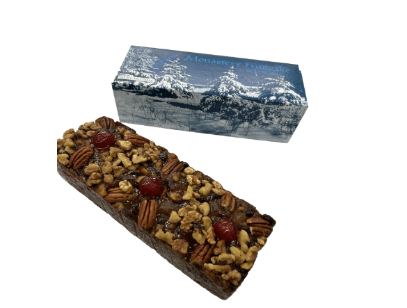 Trappist Abbey Monastery 3lb Fruitcake in Gift Box – Whole Traditional Fruit Cake with Candied Fruit, Ideal Christmas Cake Gift