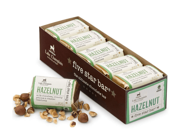 Lake Champlain Hazelnut Five Star Chocolate Candy Bar, 1.8 Ounces (10 Pack)