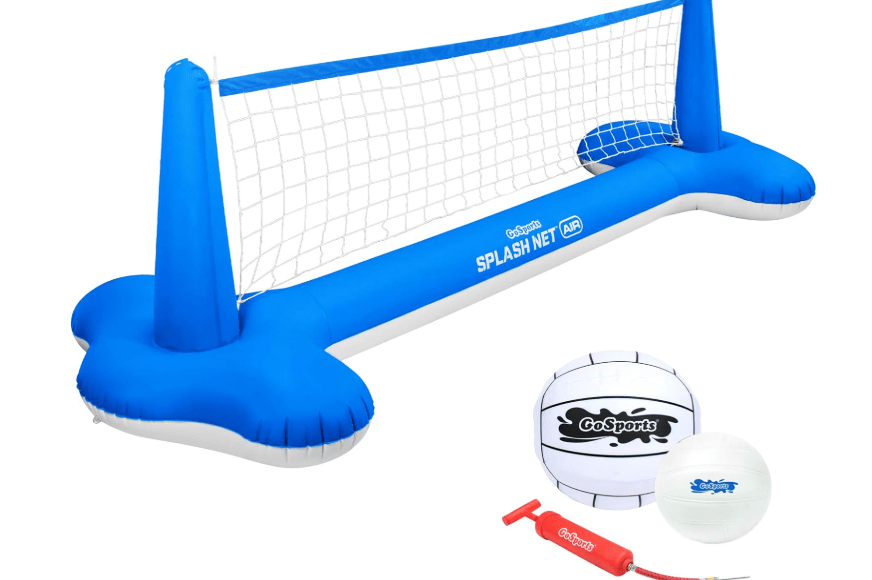 GoSports Splash Net Air, Inflatable Pool Volleyball Game - Includes Floating Net, Water Volleyballs and Ball Pump
