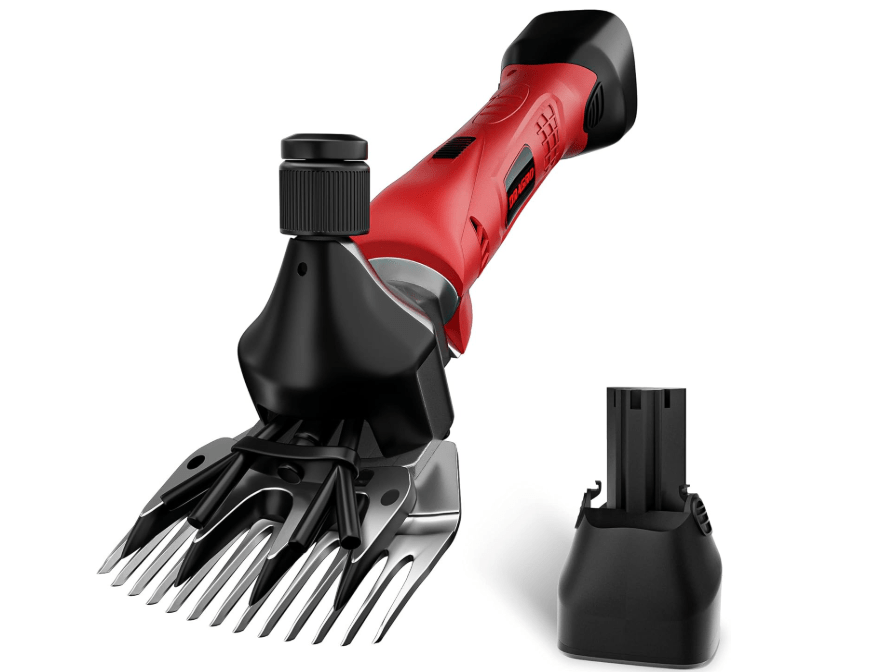 500W Cordless Sheep Shears, Professional Electric Sheep Shearing Clippers with 2 PCS Rechargeable 2 Ah Lithium Battery, Heavy Duty Animal Clippers for Alpacas Goats Cattle Farm Livestock Pet
