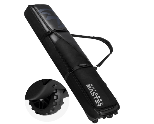 OutdoorMaster Padded Snowboard Bag - Snowboard Bags with Wheels for Air Travel - Travel Snowboard Bag with Water-Resistant Lining Pockets and Removable Shoulder Straps