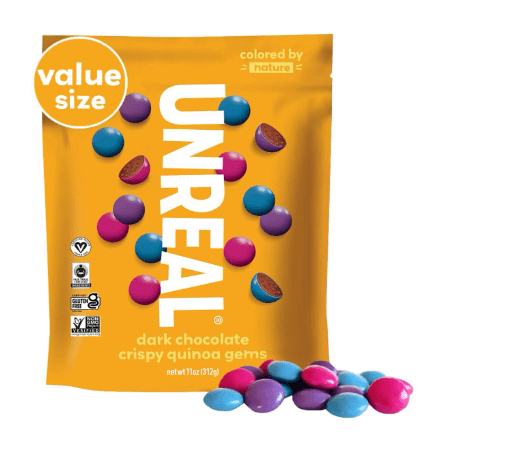 UNREAL Dark Chocolate Quinoa Gems (Value Size Bag) | Vegan, Colors from Nature | Fair Trade, Non-GMO | Gluten Free
