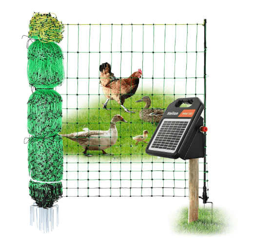 Electric Fence Chicken Netting Kit - Electric Poultry Netting, 48" x 164' Electric Fence Netting with 0.16 Joule Solar Electric Fence for Chickens, Ducks, Turkeys, Easy Installation