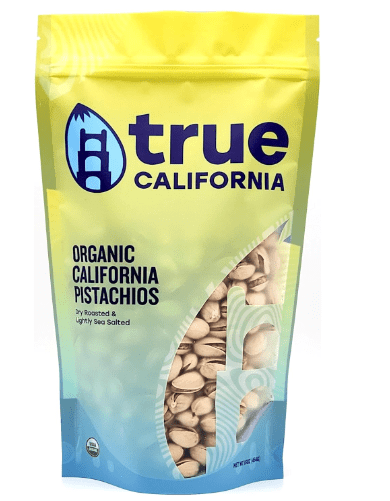True California Organic Pistachios (1 LB) Dry Roasted & Lightly Sea Salted, In-Shell, Vegan & Gluten-Free