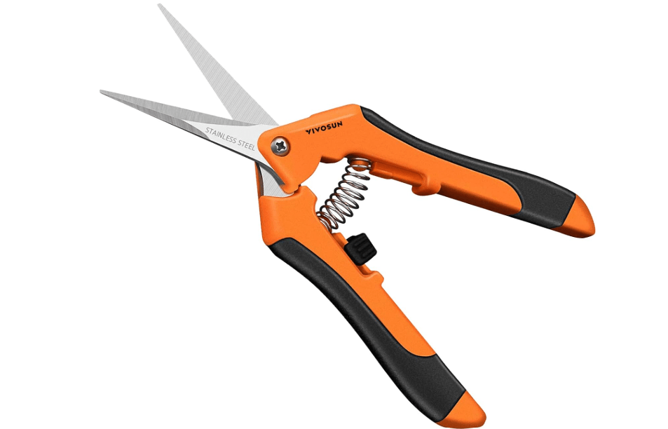 VIVOSUN 6.5 Inch Gardening Scissors Hand Pruner Pruning Shear with Straight Stainless Steel Blades Orange 1-Pack
