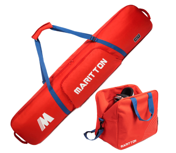 Padded Snowboard and Boot Bag Combo,Store Transport Snowboard Up to 165 cm and Boots Up to Size 13,Two-Piece Snowboard Travel Bags.