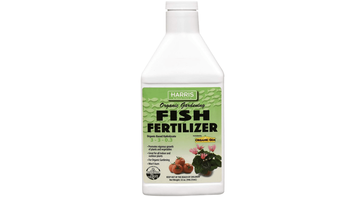 Harris Organic Plant and Lawn Fertilizer, Hydrolyzed Liquid Fish Fertilizer Emulsion Great for Tomatoes and Vegetables, 3-3-0.3, 32oz (32oz (Quart))
