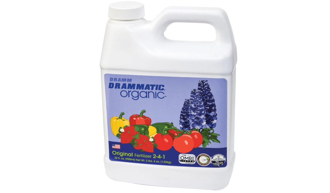 Drammatic® Organic™ Original Fertilizer 2-4-1, Hydrolyzed Liquid Fish Fertilizer for Vegetables, Flowers, and Fruits, 1 Quart (32 Ounces), OMRI Listed
