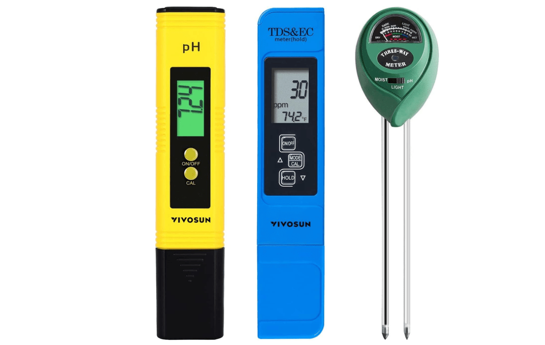 VIVOSUN Digital PH Meter, 3-in-1TDS EC and Temperature Meter, Plant Soil MoistureTester Combo for Home, Garden and Hydroponics
