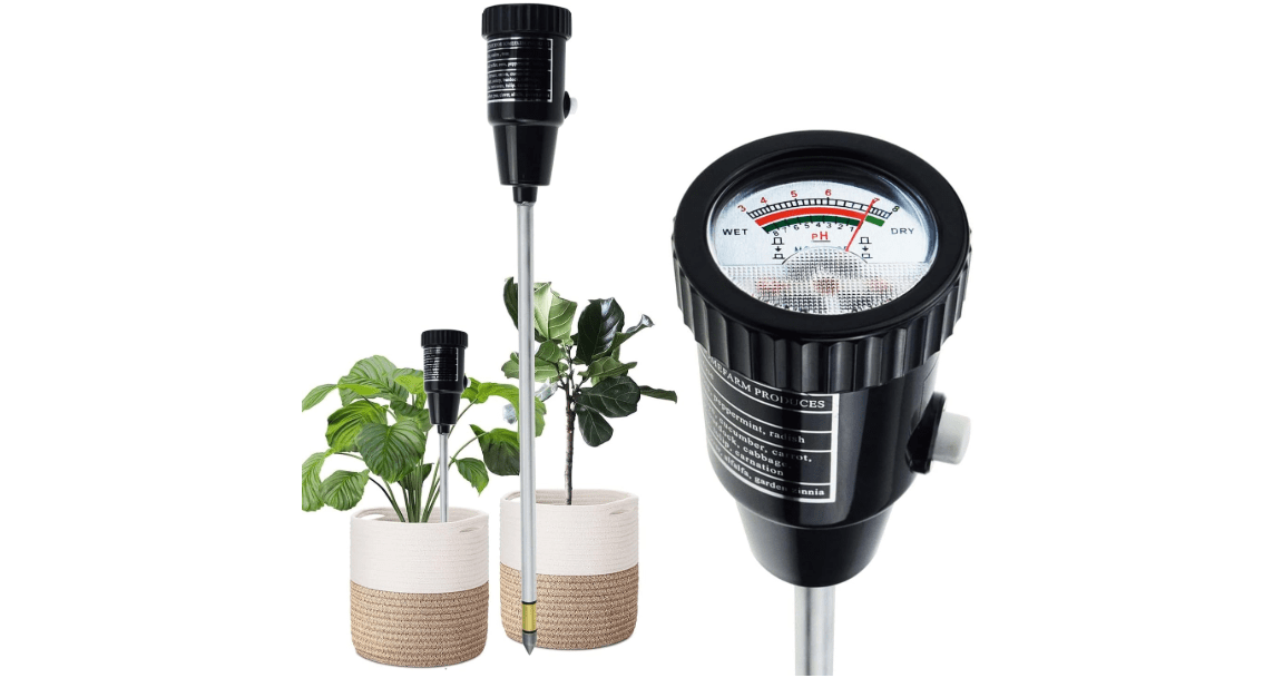 Soil PH Meter, Soil Moisture Sensor Meter, Soil PH Tester Gardening Tool Kits for Plant, Tree, Soil Tester for Moisture Great for Garden, Lawn, Farm, Indoor & Outdoor Use 295mm Long
