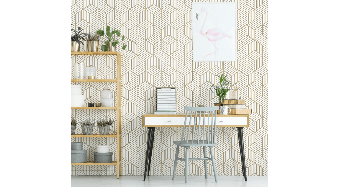 WENMER 17.7" x 118.1" Geometric Hexagon Peel and Stick Wallpaper - Removable, Self-Adhesive Vinyl Film for Home Use
