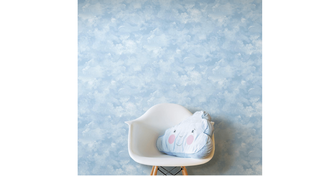 York Wallcoverings PSW1211RL Blue Atrium Clouds Premium Peel and Stick Wallpaper
