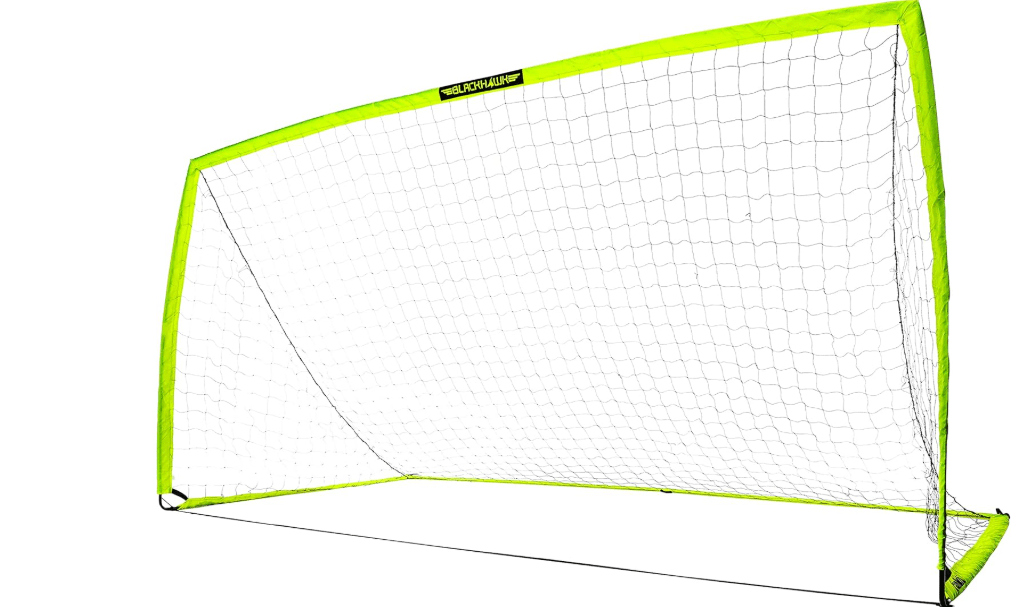 Franklin Sports Blackhawk Backyard Soccer Goal - Portable Pop Up Soccer Nets - Youth + Adult Folding Indoor + Outdoor Goals - Multiple Sizes + Colors - Perfect for Games + Practice 