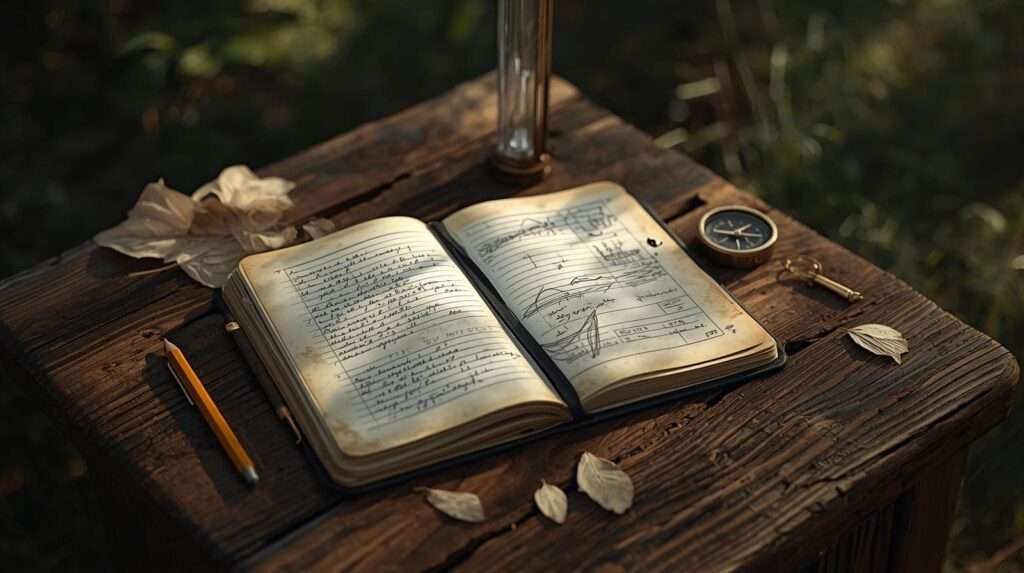 Observation journal and tools for first-year permaculture land assessment on new acreage.