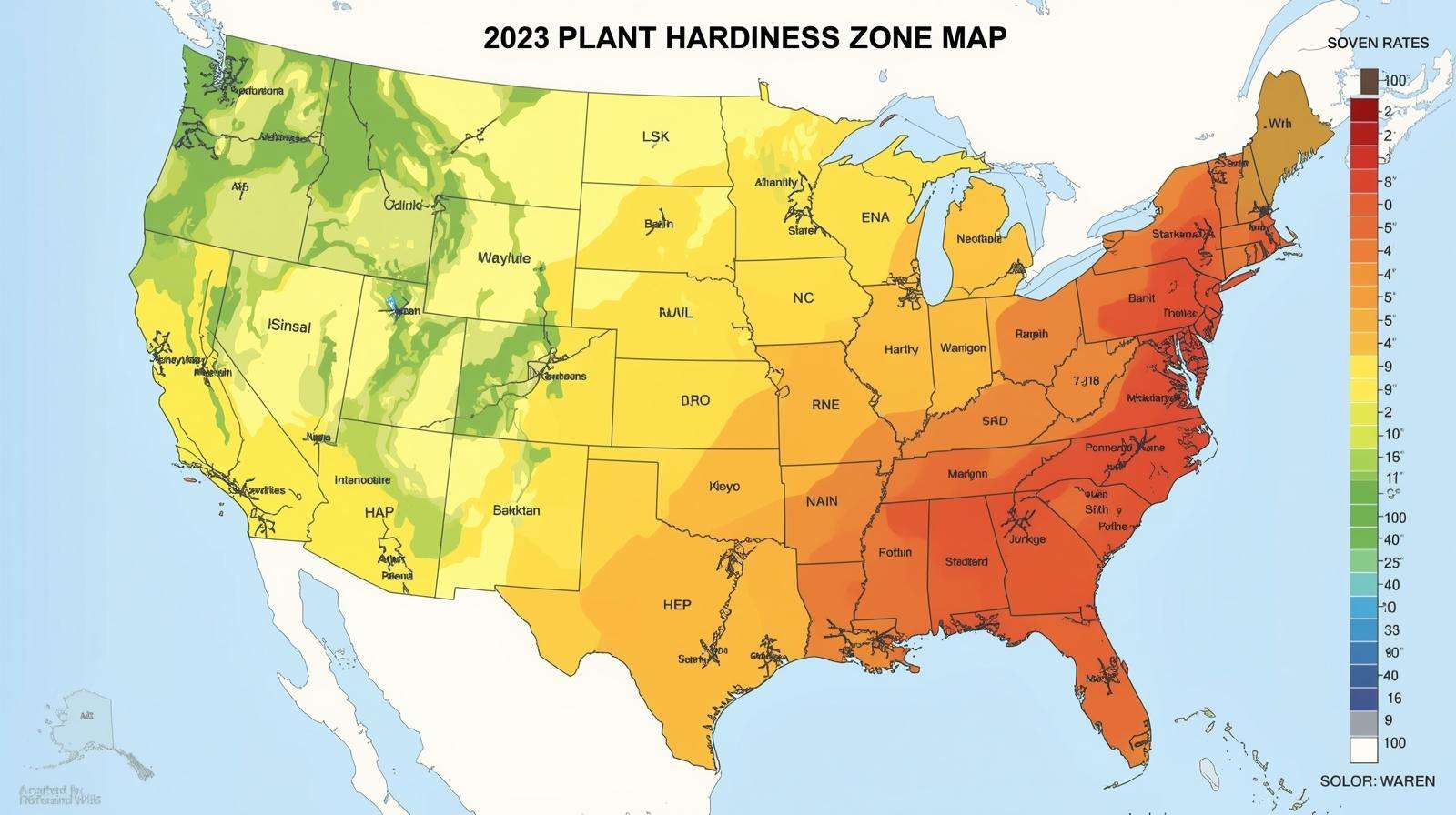 2023 USDA Plant Hardiness Zone Map of the United States showing temperature zones for optimal vegetable planting dates