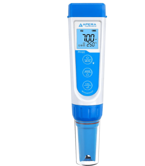 Apera Instruments AI311 Premium Series PH60 Waterproof pH Pocket Tester Kit, Replaceable Probe, ±0.01 pH Accuracy, Lcd display
