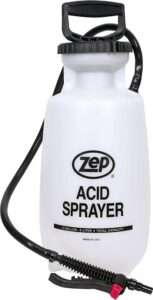 Zep Acid Sprayer - 2 Gallon (Each) - 783101- Industrial Grade Chemical Resistant Pump Action, Adjustable Nozzle, Refillable Spray Bottle for Cleaning Solutions
