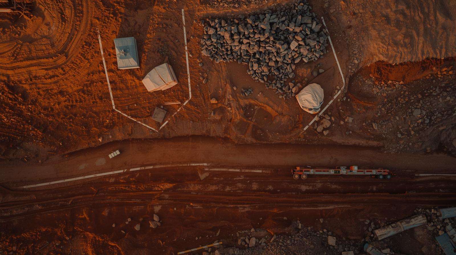 Perfect on-contour layout for a rock swale using A-frame and laser level before excavation.