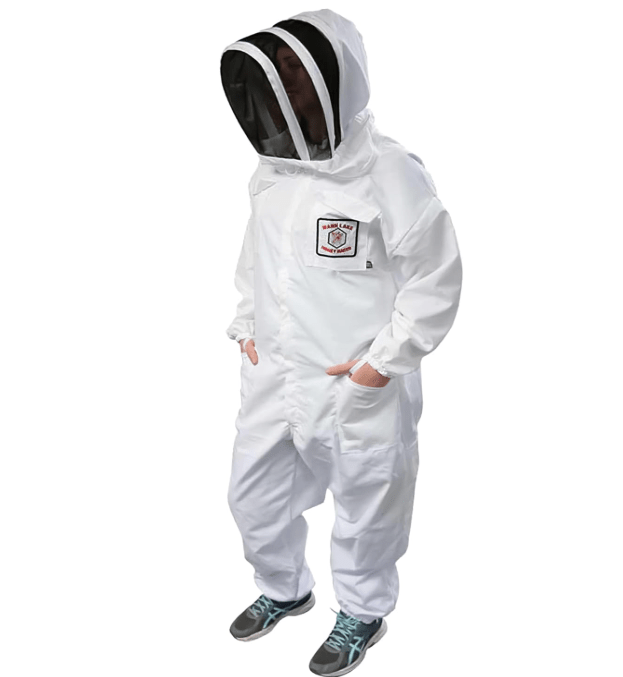 Mann Lake Honey Maker Beekeeping Suit, Durable Cotton Poly Blend, Comfortable Protective Gear, Heavy Duty Beekeeping Outfit with Collapsible Veil for Beginners and Professional Beekeepers, X-Large
