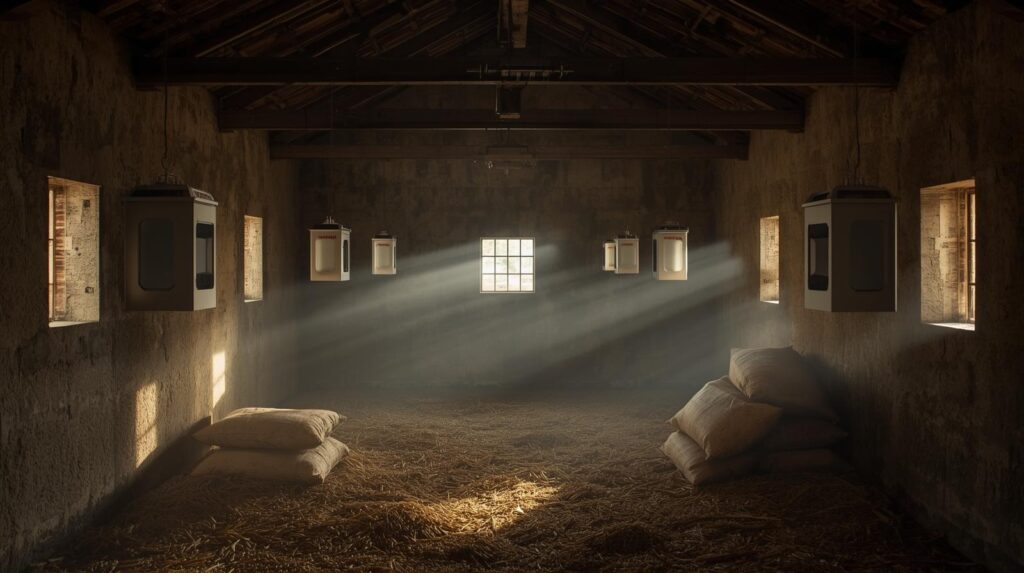 Correct placement of weevil pheromone traps in grain storage for best natural control results