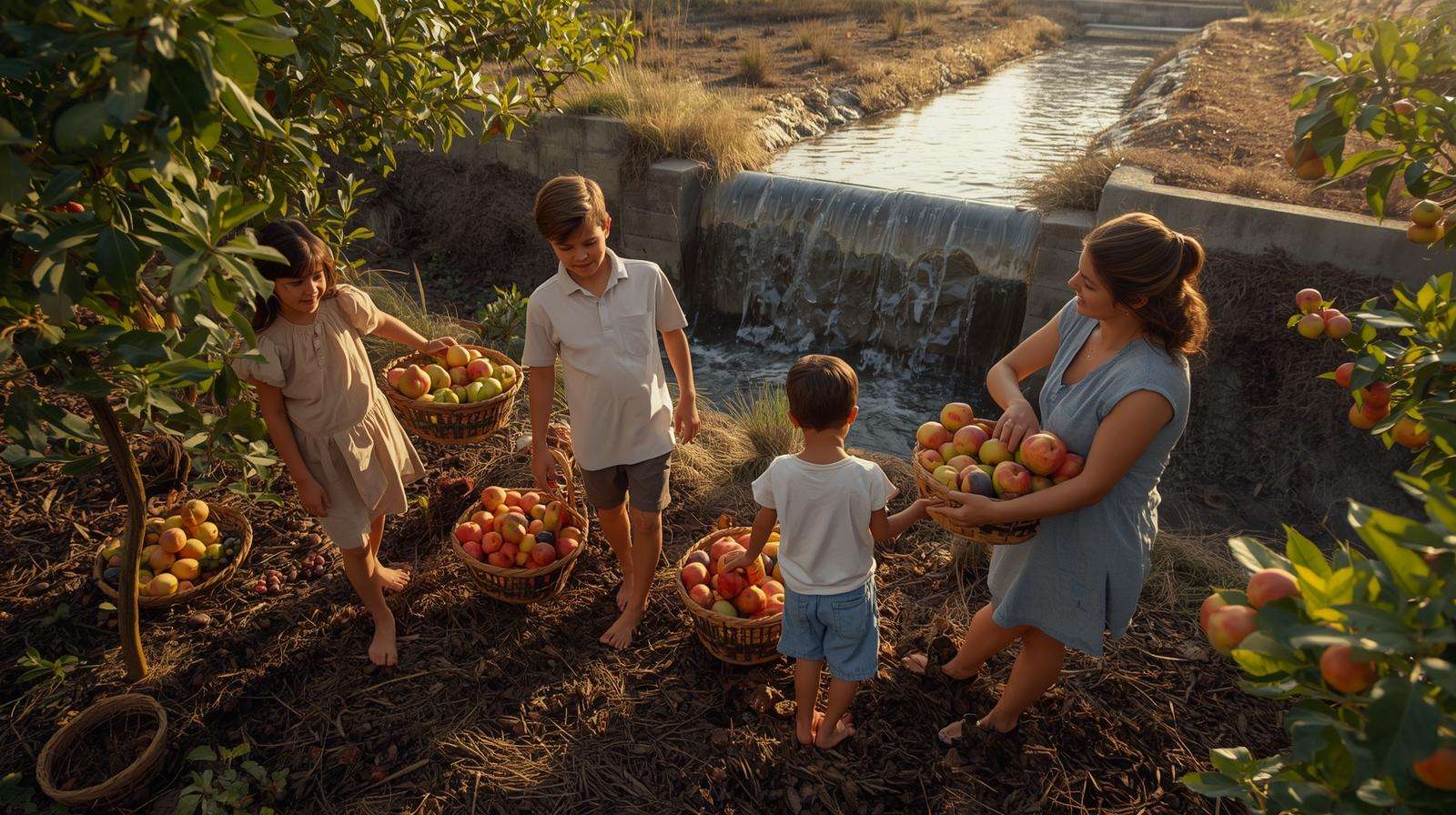 Real family harvesting 2,400 lb of food from a thriving swale garden food forest.