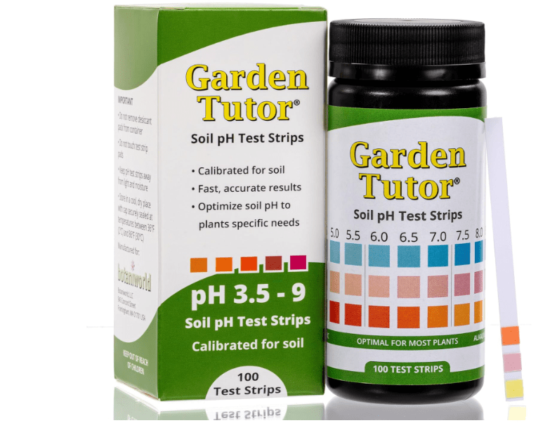 Garden Tutor Soil pH Test Kit – 100 Strips with AI-Powered Web Reader – Accurate Testing for Lawn, Garden & Compost – pH 3.5–9 