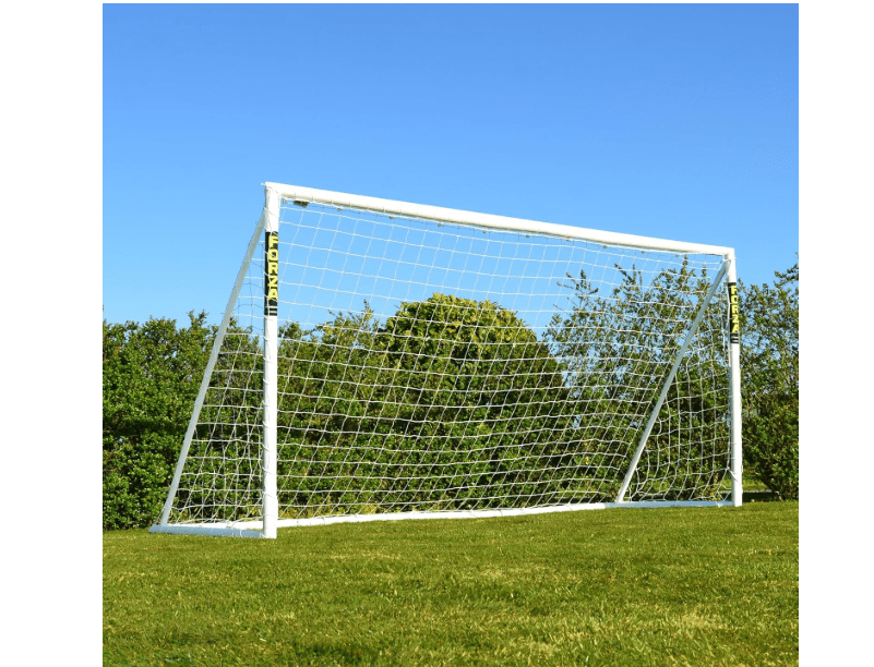 FORZA 12 x 6ft Soccer Goal - The World’s #1 Backyard Goals! | 100% UK-Made, 5 Min Setup, Unbreakable Goalpost + Target & Ball Bundle - Buy FORZA, Play Forever! 